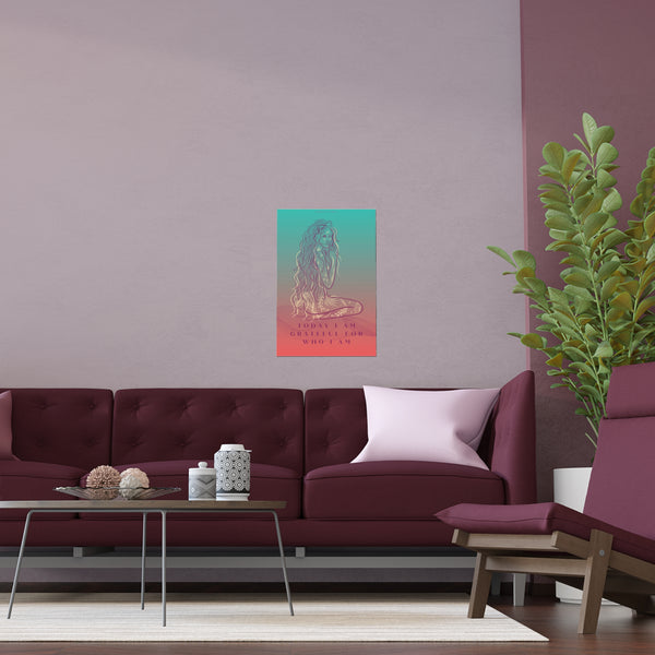 "TODAY I AM GRATEFUL FOR WHO I AM" DEMAYA'S JUNGLE SILK FINISH POSTER