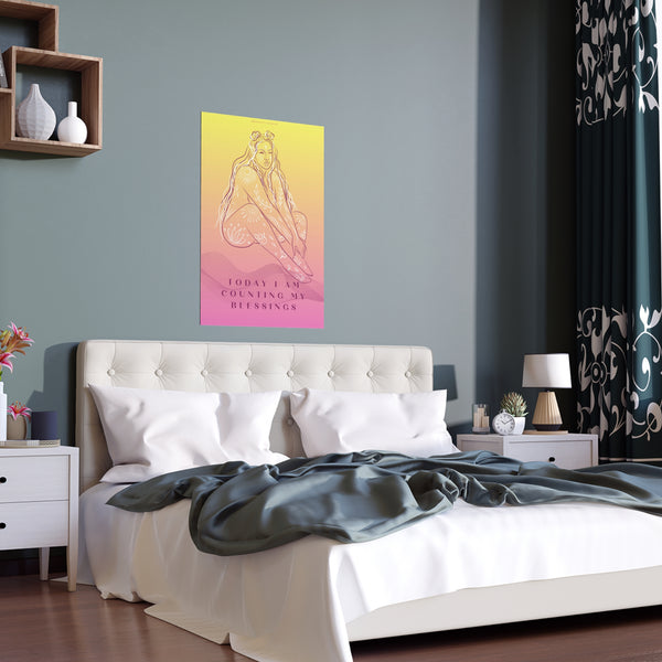 "TODAY I AM COUNTING MY BLESSINGS" DEMAYA'S JUNGLE SILK FINISH POSTER