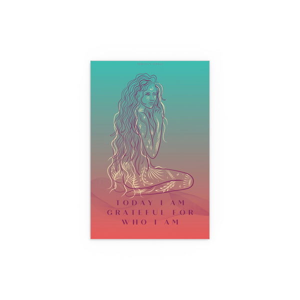 "TODAY I AM GRATEFUL FOR WHO I AM" DEMAYA'S JUNGLE SILK FINISH POSTER