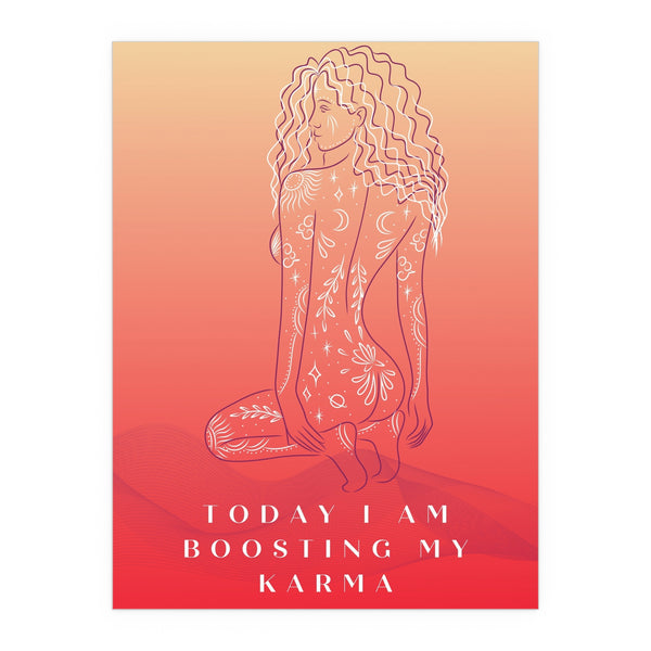 "TODAY I AM BOOSTING MY KARMA" DEMAYA'S JUNGLE SILK FINISH POSTER