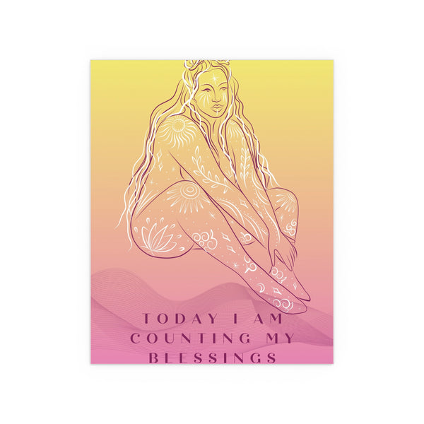 "TODAY I AM COUNTING MY BLESSINGS" DEMAYA'S JUNGLE SILK FINISH POSTER