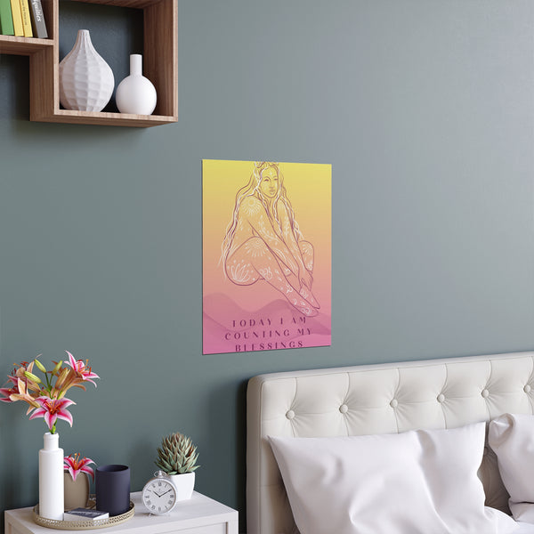 "TODAY I AM COUNTING MY BLESSINGS" DEMAYA'S JUNGLE SILK FINISH POSTER