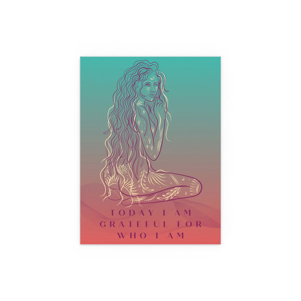 "TODAY I AM GRATEFUL FOR WHO I AM" DEMAYA'S JUNGLE SILK FINISH POSTER