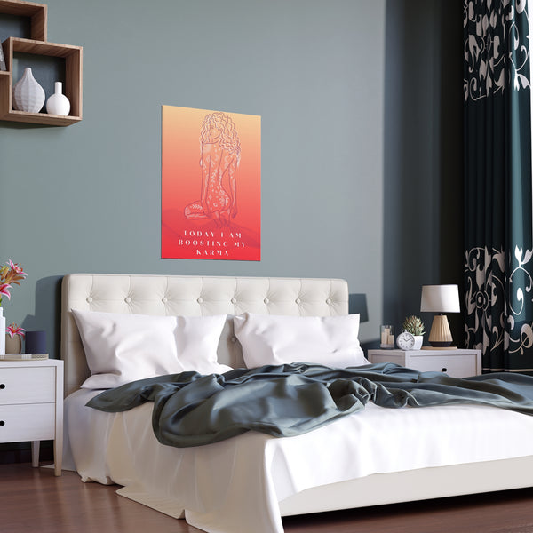 "TODAY I AM BOOSTING MY KARMA" DEMAYA'S JUNGLE SILK FINISH POSTER