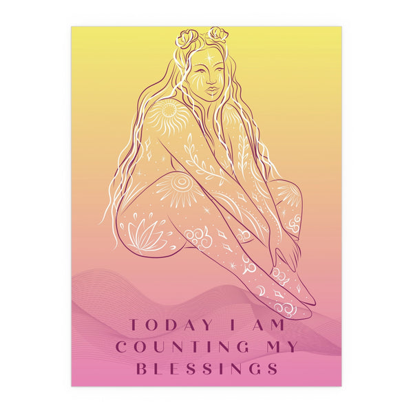 "TODAY I AM COUNTING MY BLESSINGS" DEMAYA'S JUNGLE SILK FINISH POSTER