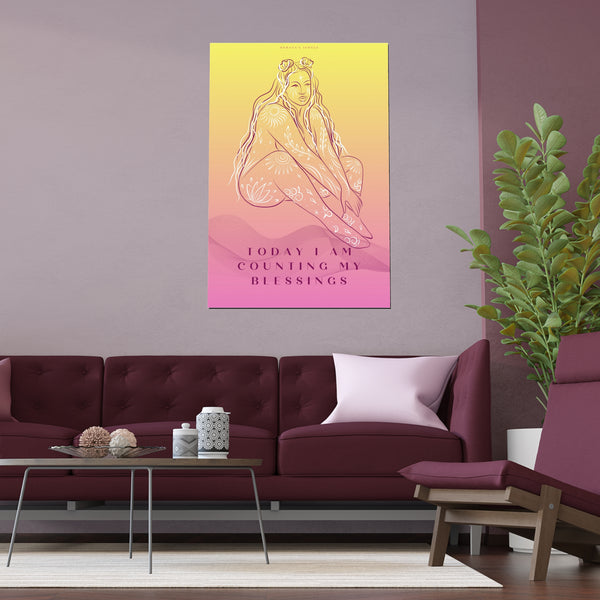 "TODAY I AM COUNTING MY BLESSINGS" DEMAYA'S JUNGLE SILK FINISH POSTER